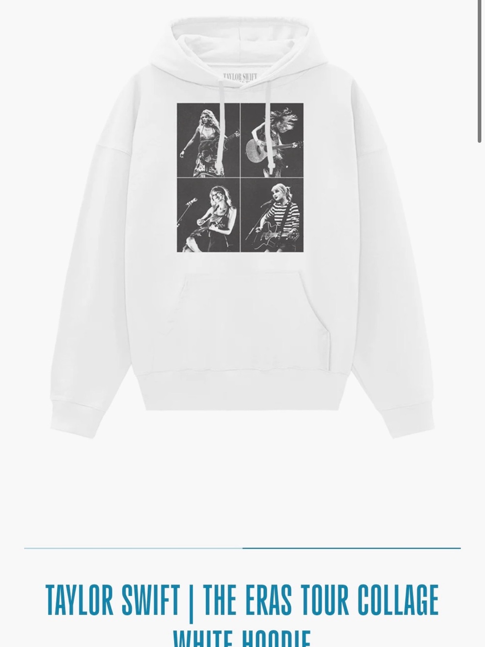 Taylor Swift White Crewneck Sweatshirt with Black Photo Collage